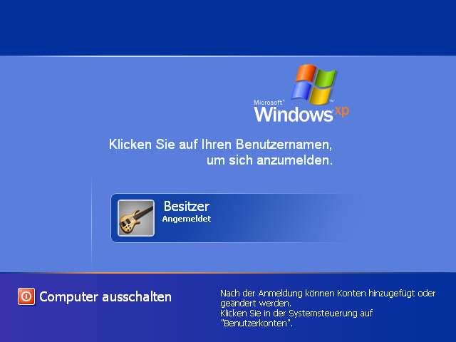 Der XP Logonscreen