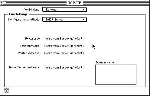 OpenTransport TCP/IP DHCP