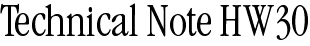 Technical Note HW30